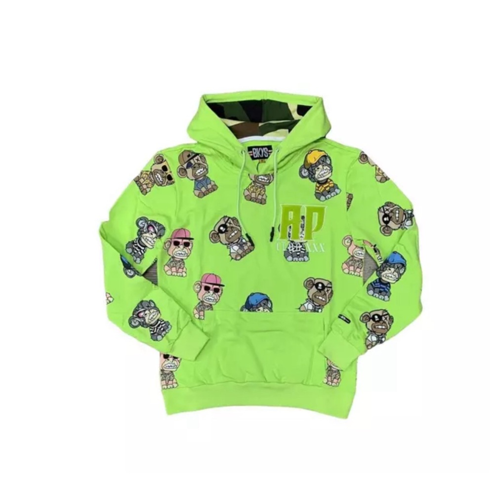 BKYS Ape Hoodie men lime (L) large